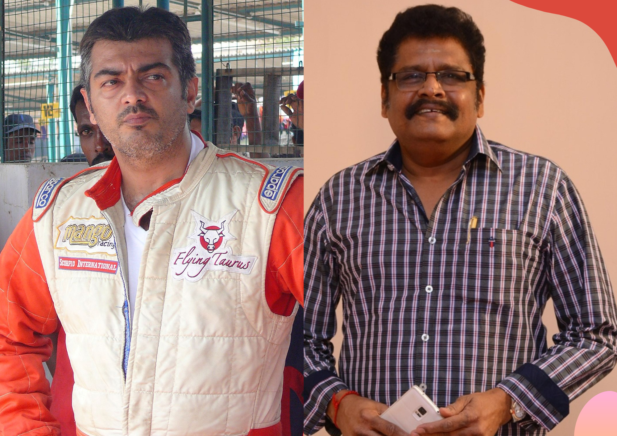 Ajith Kumar and Director Shankar shaking hands, representing their collaboration for a new film.